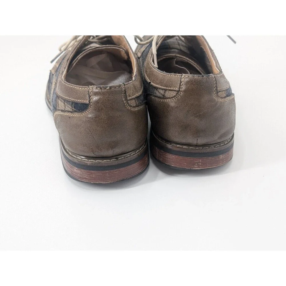 Ferro Aldo Brown Plaid Leather Oxford Tie Lace Dress Shoes Mens Size 9